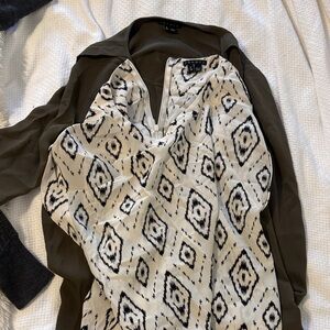 Theory Olive and Black blouses bundle